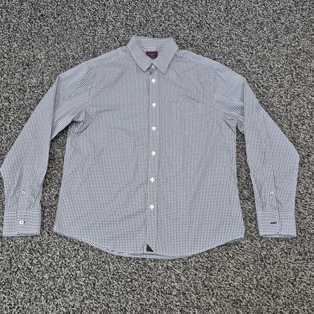 Untuckit Wagner Shirt Mens L Black Check Slim Fit Long Sleeve Button Up Stretch - Picture 2 of 8